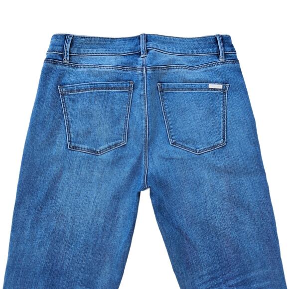 Split Hem Jeans WHBM Size 6 Crop Mid Rise Stretch Denim Cropped Skinny Pearl - Picture 9 of 10